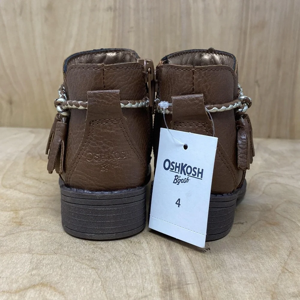 OshKosh B'gosh Boots Toddler Girls Size 4 Dark Brown MISHA-G Ankle Tassel